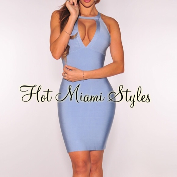 hot miami styles blue dress Royal Blue Ruched Sides Slit Maxi Dress Small